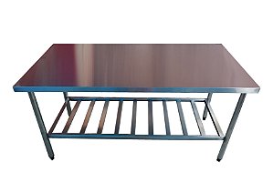 Mesa Bancada em Inox 304 com prateleira