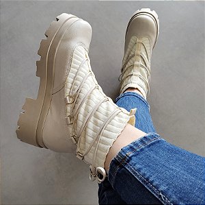 -     Coturno Feminino Daymann Bota Knit