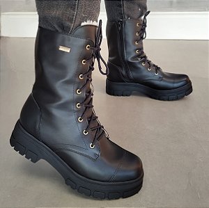 -     Bota Alice Napa Coturno Forrado com Lã Feminina 2315115