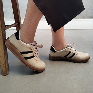 Tênis Feminino Palamós Casual Retrô Listras Conforto