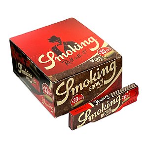 Caixa de Seda Smoking King Size Brown Piteiras com 24 und
