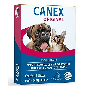 Vermífugo Ceva Canex Original com 4 Comprimidos