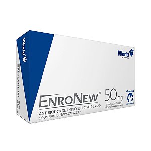 Antibiótico EnroNew World 50mg para Cães e Gatos de até 10kg cartela
