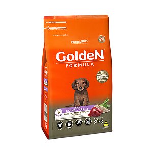 Ração Golden Fórmula Mini Bits para Cães Filhotes de Porte Pequeno Sabor Carne e Arroz 3kg