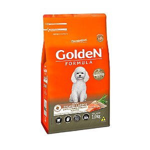 Ração Golden Fórmula Mini Bits para Cães Adultos de Porte Pequeno Sabor Salmão e Arroz 1KG