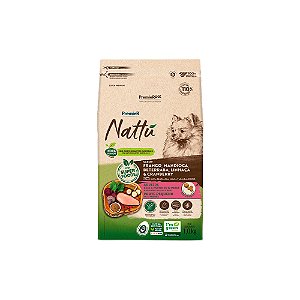 Ração Premier Nattu para Cães Adultos de Raças Pequenas Sabor Mandioca 1,0kg