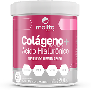 Colageno com Acido Hialuronico 200g Sabor Frutas Vermelhas Maltta