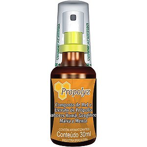 Spray Laranja - Mel e Propolis com Roma, Gengibre, Malva e Hortela 30ml Propolyz