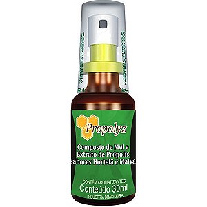 Spray Verde - Mel e Propolis com Hortela e Malva 30ml Propolyz