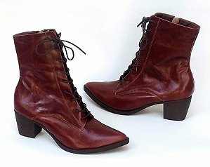 Bota 3/4 couro madeira
