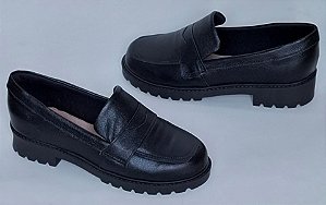 Mocassim em couro preto