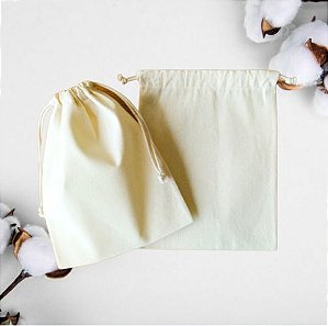 Saquinho Ecobag Tecido 100% algodão Medida 30 largura x 40 Altura Cordão Duplo