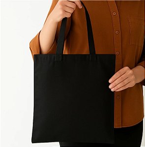Sacola Ecobag Tecido 100% algodão Preto Medida 30 largura x 40 Altura
