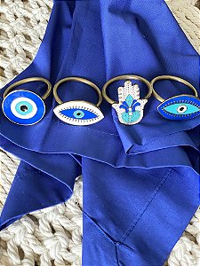 Porta Guardanapo Metálico Olho Grego 4 PCS