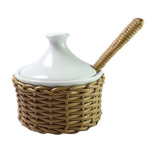 Açucareiro C/ Colher Jurerê - Vime Sintético - Caramelo