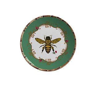 Prato de Sobremesa Abeilles Verde - Cj 6 Peças
