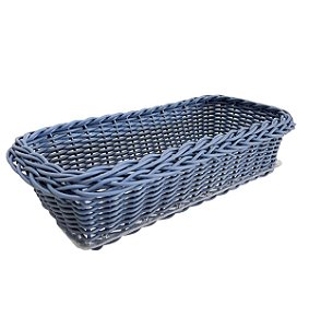 Cesta Porta pão de Forma Jurerê Vime Sintético - Azul Jeans
