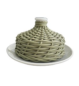 Manteigueira Jurerê - Vime Sintético - Verde Oliva