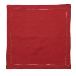 Conjunto 2 Guardanapos Ponto Ajour Algodão Vermelho 40x40cm