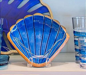 Petisqueira em Madeira Concha Azul - Grande