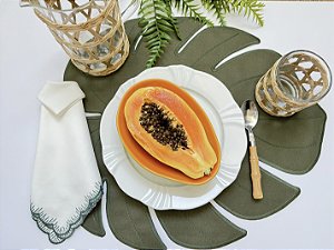 Jogo Americano Nylon Costela de Adão Verde