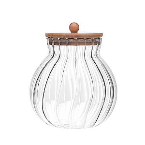 Pote de Vidro para Condimentos com Tampa em Bambu Classic 450 ml