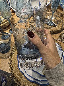 Conjunto 6 Copos Baixos Acrílico Degradê Azul
