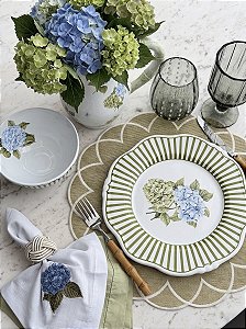 Guardanapo Bordado Flor Hortênsia