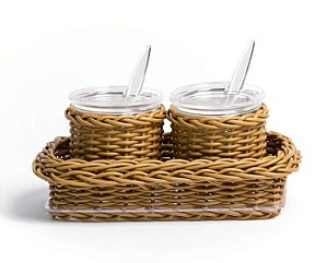 Conjunto 2 Portas Mantimentos Acrílico com Colher Jurerê