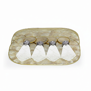 Conjunto Madrepérola Dourado - 4 Lugares