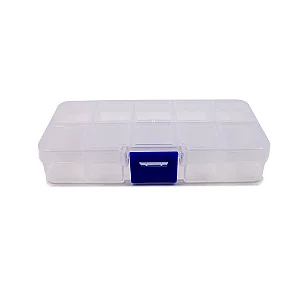 Caixa Organizadora Plástica 10x5x2cm com 10 Divisórias