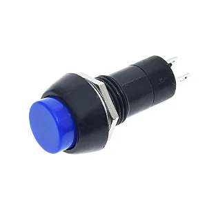 Chave Botão Táctil PBS-11B 2T 12MM Sem Trava - Azul