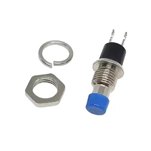Chave Push Button PBS-110 2T Sem Trava - Azul