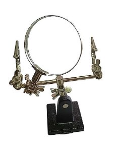 Lupa de Bancada com Suporte e Pinça