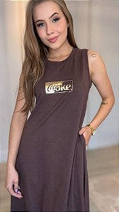 Vestido Sem Manga Super Midi Coca Cola