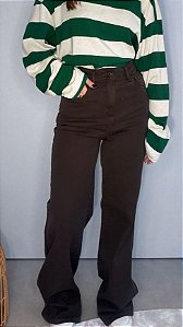 Calça Sarja Wide Leg Super High Lança Perfume