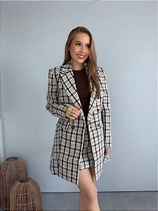 Blazer Solto Alongado Alfaiataria Flor de Liz