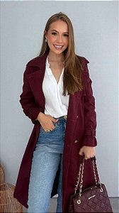 Trench coat com cinto Flor de Liz