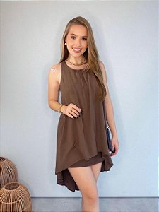 Blusa Alongada Com Aviamento nas Costas Lança Perfume