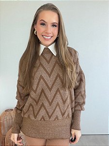 Blusa alongada com padronagem geométrica Biamar