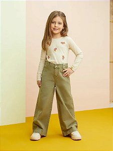 Calça Wide Leg Verde Momi