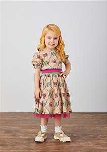 VESTIDO ANIMÊ PIED PULE PRETO E BRANCO - Vip kids