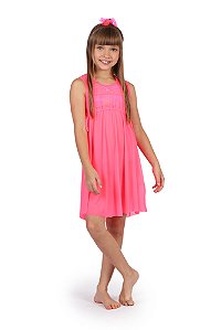 Saida De Praia Infantil Rosa Neon Siri