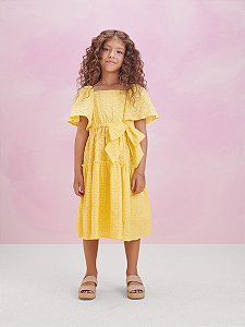 Vestido Infantil Laise Amarelo Anime