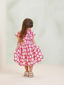 Vestido Infantil Minnie Babados Anime