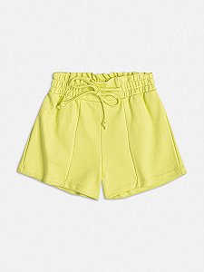 Short Infantil Moletom amarelo fluor Momi