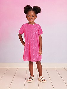 Vestido Infantil Paete Pink