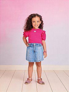 Short Saia Infantil Jeans Momi
