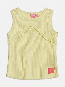 Regata Infantil Babado Amarelo Fluor Momi