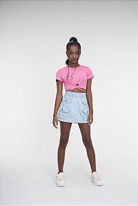 Saia Utilitária Jeans Bobbyluu